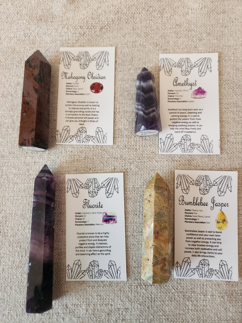 Home Art Amethyst and Neutral Crystal Towers - Pack